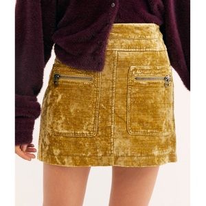Free People Dust To Dust Velvet Mini Skirt